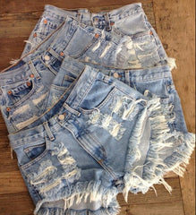 Destroyed Jeans Shorts